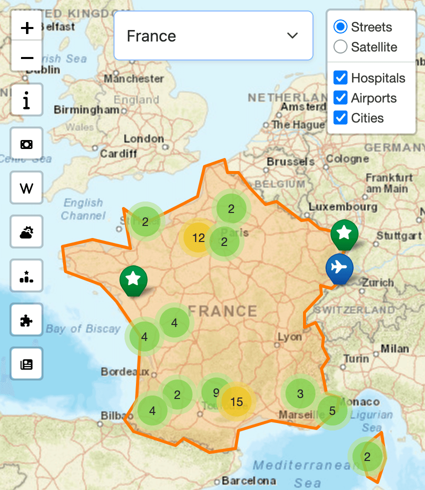 Gazetteer project screenshot